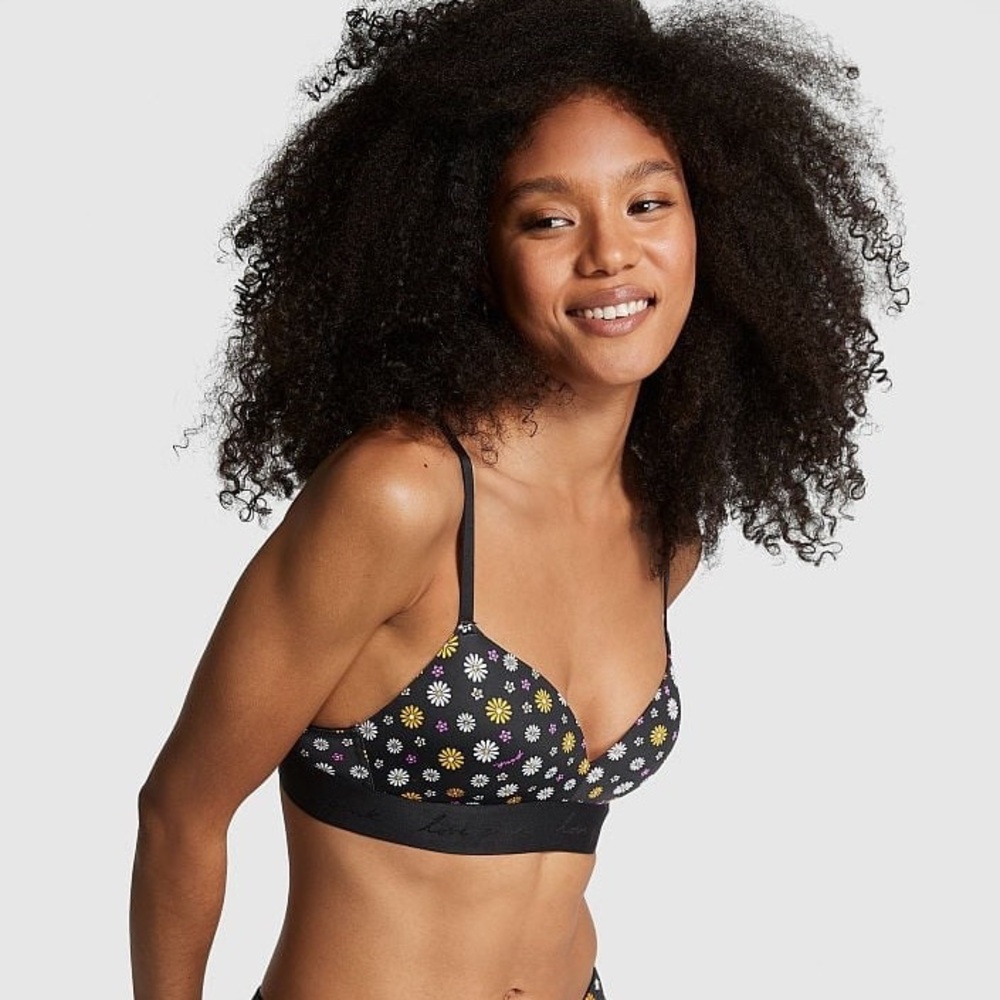 NWT Victoria’s Secret PINK 32DD Wear Everywhere Wireless PUSH-UP Bra - Floral